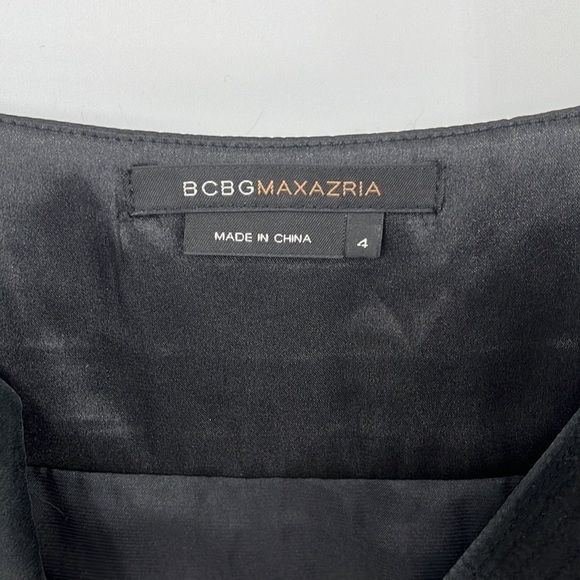 BCBGMaxazria Black & White Floral Woven Silk Dress Size 4 - Picture 6 of 16